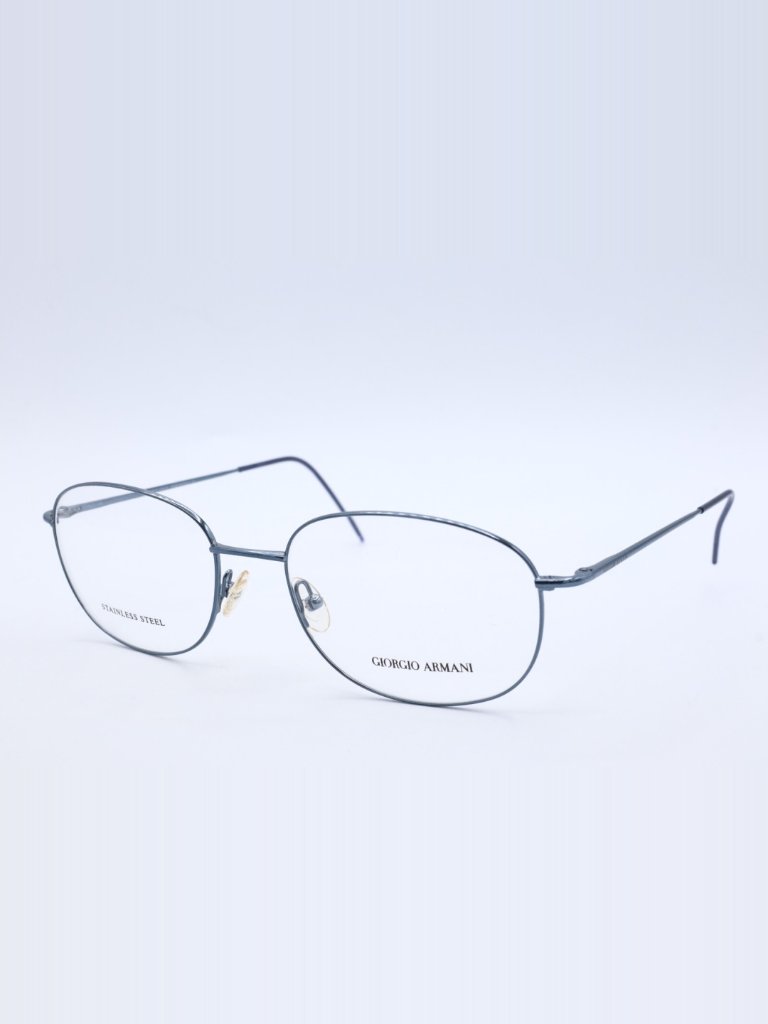 Vintage Giorgio Armani Eyeglasses Ga 22 678 Navy Round Frames 54-18-140
